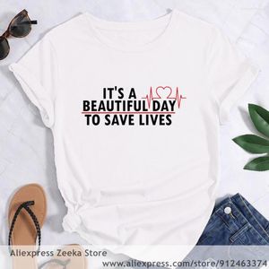 Camisetas femininas Greys Anatomy You're My Person Ullzang Women Funny Print Ladies T-shirt Girl Y2K Harajuku Basis O-collar White Shirt