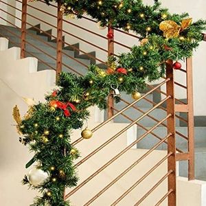 Decorative Flowers 1.8M Christmas Garland Green Rattan Wreath Decor Home Xmas Party Artificial Tree Banner Hanging Ornament