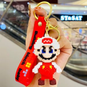 Строительный блок ключей Super Mali Game Cartoon Cartian Creative Key Chaine Exquisite Men and Women Backpack Accessories