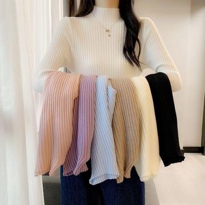 Women's Sweaters Pullover Ribbed Knitted Sweater Autumn Winter Clothes Women High Neck Long Sleeve Slim Basic Woman Turtleneck TopsWomen's