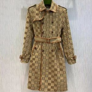 B158 Trench da donna autunno designer di lusso Giacca a vento da donna con stampa di lettere del corpo Cappotto con cintura allentata Cappotto da trench lungo casual femminile