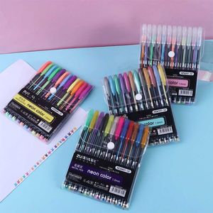 Höjare 12 st 10 mm flash ritning färg penna barn doodling glitter rullboll gel pennor set diy färgad signering penna j230302