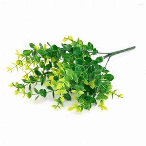 Dekorativa blommor 33-40 cm Artificial Plant Leaf Green Plastic Fake lövverk Bush Bookhelf Office Matsalsbord bröllopsdekoration