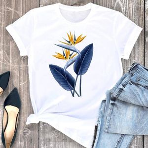 Women's T Shirts Women Pretty Flower 2023 Söt 90-tals trend Cartoon Fashion Kort ärm Summer Print Tshirt Trevlig tee Top Graphic T-shirt