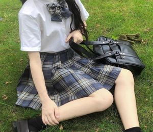 Giyim Setleri JK Üniformaları Yaz Gömlek ve Yüksek Bel Piled Etek Kore tarzı Japon Seksi Mini Aline Etek Sevimli Kızlar Cospl4247021