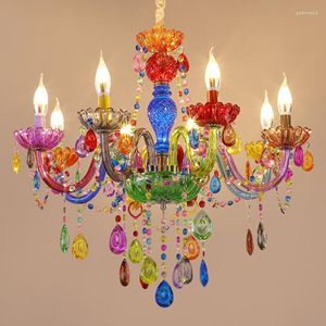 Chandeliers European Style Rural Decoration Colorful Crystal Restaurants Coffee Shops Dream Multi Creative Chandelier