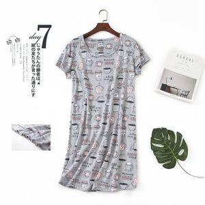 Lounge do sono feminino Nightgown Sleepwear Sleeves Shirt Shirt Casual Print Sleepdress