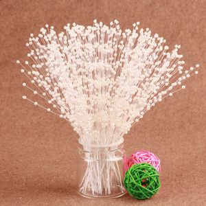 4mm bröllopsblommor 100 Gunch Pearl Flower Stem Beads Bridal Bouquet Wedding Party