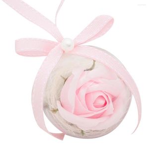 Juldekorationer 2st/set Rose Plastic Ball Pendant Soap Flower Decoration Alla hjärtans dag gåva Hemmapartiprydnader