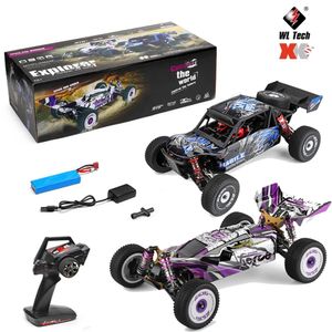 Wltoys 1/12 2,4g de controle de corredor-remote 60 km/h, carro de 4ª roda, chassi de metal, amortecedor hidráulico, presente de garoto para crianças, 124019/124018,2-2