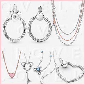 925 Silver Fit Pandora Pandora Collar Corazón Mujeres Joyas de moda Momentos de plata