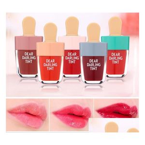 Ruj Kore etüt evi Sevgili Darling Tonu Lipgloss Dondurma Makyajı Mat Mat Kalıcı Nemlendirici Nemlendirici Su Geçirmez Dudak Gloss 5 DRO DHNQ8