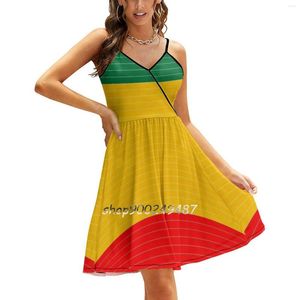 Casual klänningar Etiopisk flagga Slingklänning Sexig kvinnlig hög midja för kvinnor Perfekt etiopier Jag älskar Etiopien
