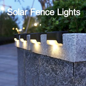 Waterproof LED Solar Garden Lights Step Lamps Powered Fence Post Lamp for Outdoor Pathway Yard Patio Stairs light and Fences crestech