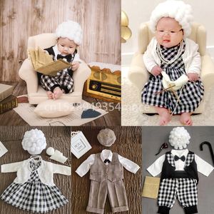 Keepsakes 1 Set Funny born Baby P ography Props Costume Infant Girls Cosplay Grandma Clothes P o Shooting Hat Outfits Drop 230308