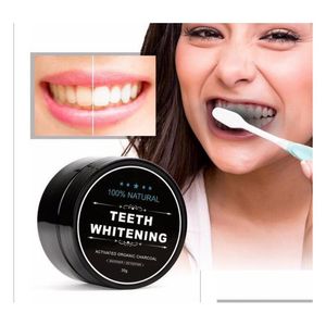 Tandblekningspulver 100 Natural Bamboo Activated Charcoal Smile Dekontaminering Tandgul fläck Tootaste Drop Delivery Health DHXE7