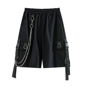 Men's Shorts 2023 Solid Summer Mens Beach Ribbons Black Hip Hop Streetwear Casual Male Sportswear Homme Clothing 230307