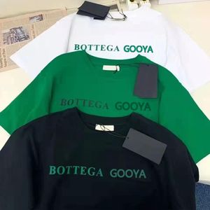남성용면 티셔츠 Bottega Gooya 편지 인쇄 순수면 여자 여성 커플 조류 삼각형 로고 탑 색상 티셔츠 플러스 크기 S-5XL A4