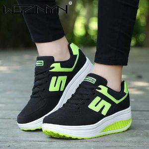 Dress Shoes Hot Sales Women's Sneakers Platform Wedge Light Weight Zapatillas Walking Shoes for Woman Swing Shoes Breathable Sports Slimming