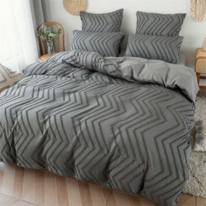 Conjuntos de cama listras de ondas simples conjuntos de cama cinza