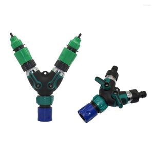 Watering Equipments 3/4" American Standard Thread Y Valve With Quick Connectors Garden Irrigation Pipe Adapter Fitting Kit 1 Set