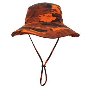 Chapéus largos de largura camuflagem de camuflagem chapéu de cowboy ao ar livre chapéu de boonie proteção UV Men's Tactical tático Panamá largura caça de caça ao chapéu de balde R230308