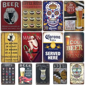 Vintage Beer Metal Plaque Tin Sign Retro Beer Poster Metal Crafts Decorative Plates Bar Kitchen Home Wall Decoration 30X20cm W03