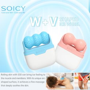 SOICY Face Roller Cool S30 Ice Roller Massageador Ferramenta de levantamento de pele Ferramenta de levantamento de rosto Massagem facial anti-rugas Alívio da dor Ferramentas de cuidados com a pele do rosto