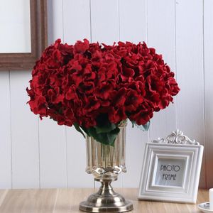 Decorative Flowers 5 Heads Wedding Artificial Hydrangea Silk With Stems For Home Party Shop Baby Shower Decor Fake Room Decoration