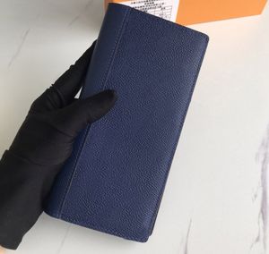 Modedesigner plånböcker lyxiga brazza handväska män kvinnor smala koppling väskor högkvalitativa monogram mynt pursar långa korthållare med original box dammväska