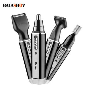 Clippers Trimmers 4 in 1 Electric Nose Ear Hair Trimmer Painless Rechargeable Men Women Trimming Sideburns Eyebrows Beard Hair Clipper Cut Shaver 230307