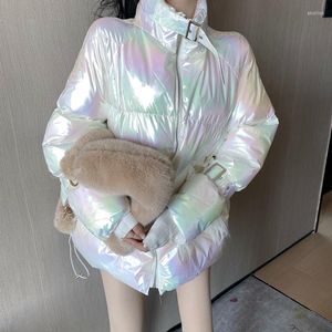 Kobiety Down Alien Kitty Tie barwnik stand-up kołnierz damskie płaszcza solidne gęste kieszenie kurtka minimalistyczna koreańska 2023 zimowa moda cała mecz