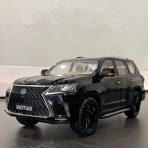 Diecast Model Over Size 1 18 LX570 SUV Lega Luxy Modello di auto Diecast Metal Veicoli giocattolo Modello di auto Simulazione Suono e luce Giocattolo per bambini Regalo 230308