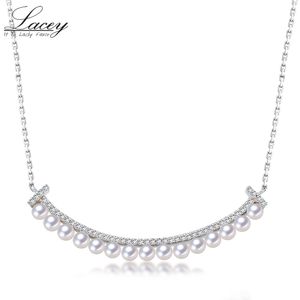 Anhänger Halsketten 925 Setrling Silber Schmuck Lächeln Perle Halskette Anhänger natürliche Süßwasser Chocker schöne Geschenke für Frauen 230307