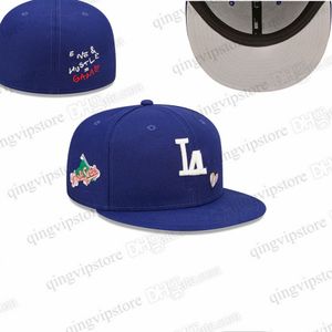 2023 herreserie Flat Peak Full Closed Caps Fashion Hip Hop Classic Royal Blue Color Baseball Sports All Team Fitted Hats i 7- Storlek 8 Love Hustle WS-02