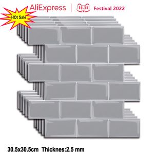 Vägg klistermärken vattentätt kök backsplash brickor 2 5 mm tjocklek vinyl papper skal och stick för heminredning 230307