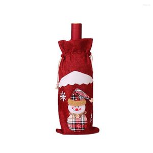 Christmas Decorations Wine Bottle Europe And The United States Set Bow Linen Holiday Decoration Props