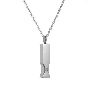 Pendant Necklaces Drop Cuboid Bar Urns Memorial Ashes Necklace Stainless Steel Cube Customize Cremation Urn Keepsake Jewelry Gifts