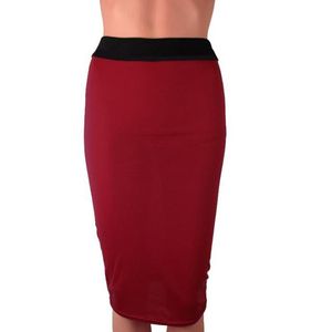 スカートプラスサイズセクシーなミディペンシルコットンスカート女性2023ファッションエラスティックハイウエストオフィスレディストレッチボディコンソリッド