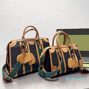Deri tasarımcı lüks tote çanta erkekler kadın omuz crossbody cüzdan pvc inek derisi duffel çantaları büyük kapasiteli moda fermuar çıkarılabilir çizgiler 05