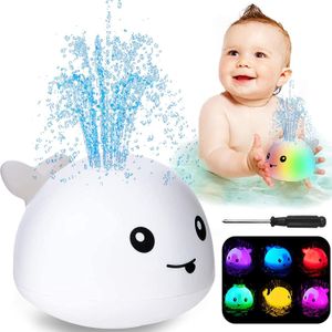 Bath Toys Zhenduo Baby Whale Automatic Spray Water Toy With LED Light Sprinkler Tub Dusch för småbarn Kids Boys 230307