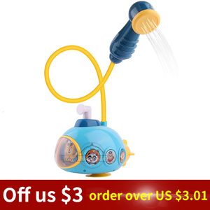 Bath Toys Baby for Kids Electric Submarine Chuveiro Sucker Spray Water Tambler 230307