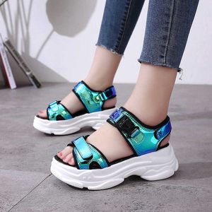 Sandals Women'S Summer Dress Sandals Wedge For Sexy Open Toe Woman 2022 Female Outdoor Cool Sport Platform Camouflage Beach Shoes 3539 Z0306