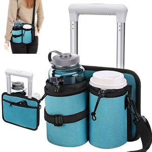 Titulares de armazenamento racks copo de bagagem 2 em 1 viagem Drink Organizer Bottle Soutcase lida