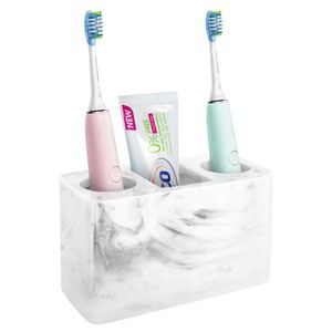 Toothbrush Holders Holder 3 Slots Large Electric Toothpaste Stand Resin Decorative Dental Storage for Bathroom Accessories 230308