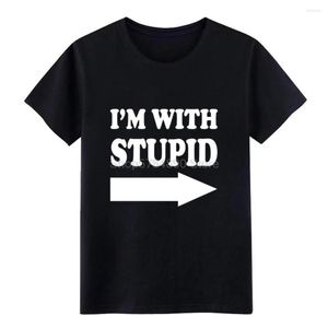 Men's T Shirts Im With Stupid Funny Cool Shirt Men Design Short Sleeve Euro Size S-3xl Basic Solid Famous Building Summer