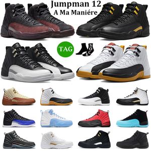 Jumpman 12 Erkek Basketbol Ayakkabıları 12S A Ma maniere siyah taksi gizli hiper kraliyet playoffları gama mavi kışlaştırılmış erkek eğitmenleri spor spor ayakkabıları