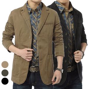 Męskie garnitury Blazer Blazer Men wiosna jesienna swoboda bawełniana kurtki dżinsowe szczupły luksusowy kombinezon armia wojskowa Blazer Casaco Masculino Emwear 5xl 230308