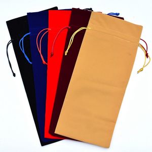 Confezione regalo da 15 * 35 cm Sacchetti per bottiglie di vino rosso in velluto Copertine con coulisse Flanella Custodia per confezione regalo per festa di nozze