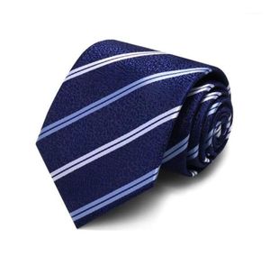 Bow Binds hohe Qualität 2021 Designer Mode weiß gestreiftes Royal Blue 8 cm für Männer Krawatte Arbeit Business Formaler Anzug mit Geschenkbox19695365